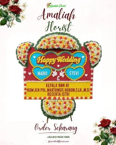 Karangan Papan Bunga Pernikahan di Munengwarangan